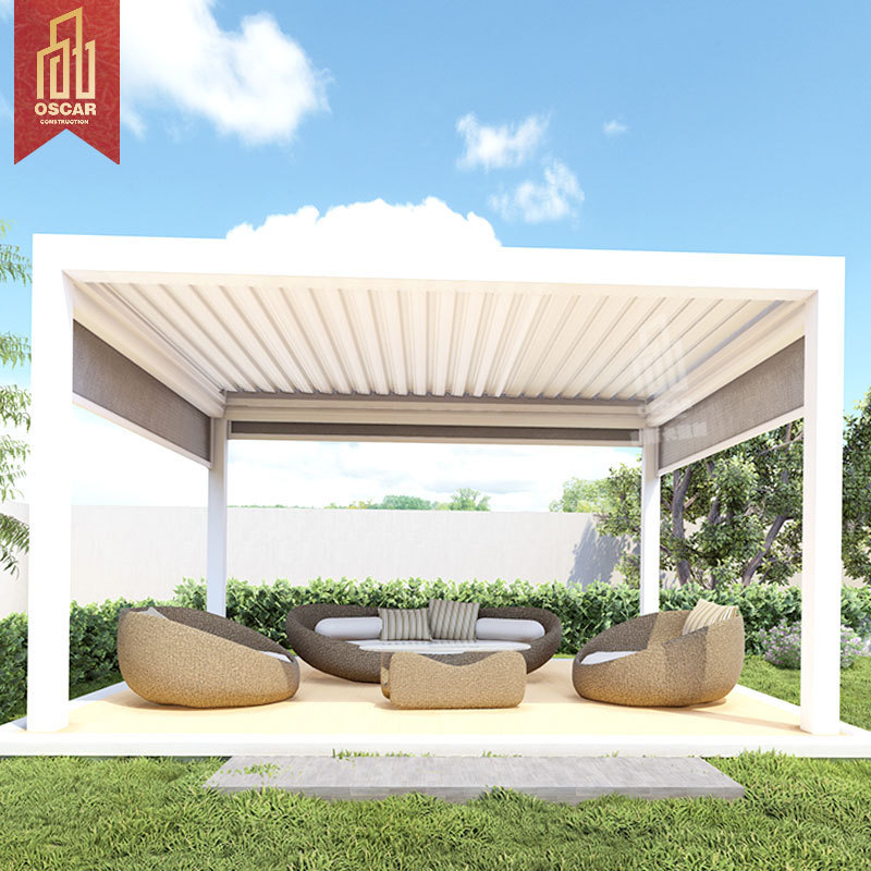 OEM wind proof free standing pergola sun shade outdoor aluminium gazebo rain proof gazebo