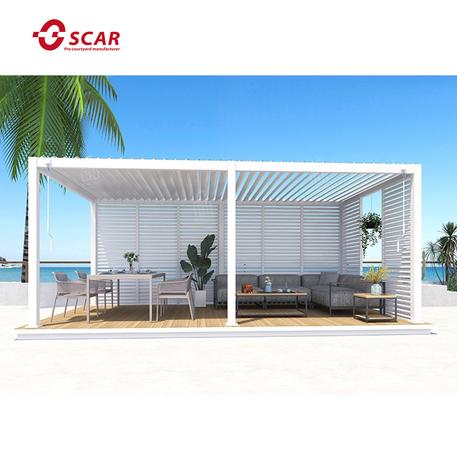 Customized Adjustable Easy Assemble Rainproof Sunshade Heavy Snow Pergola Cover Patio Outdoor Opening Gazebo