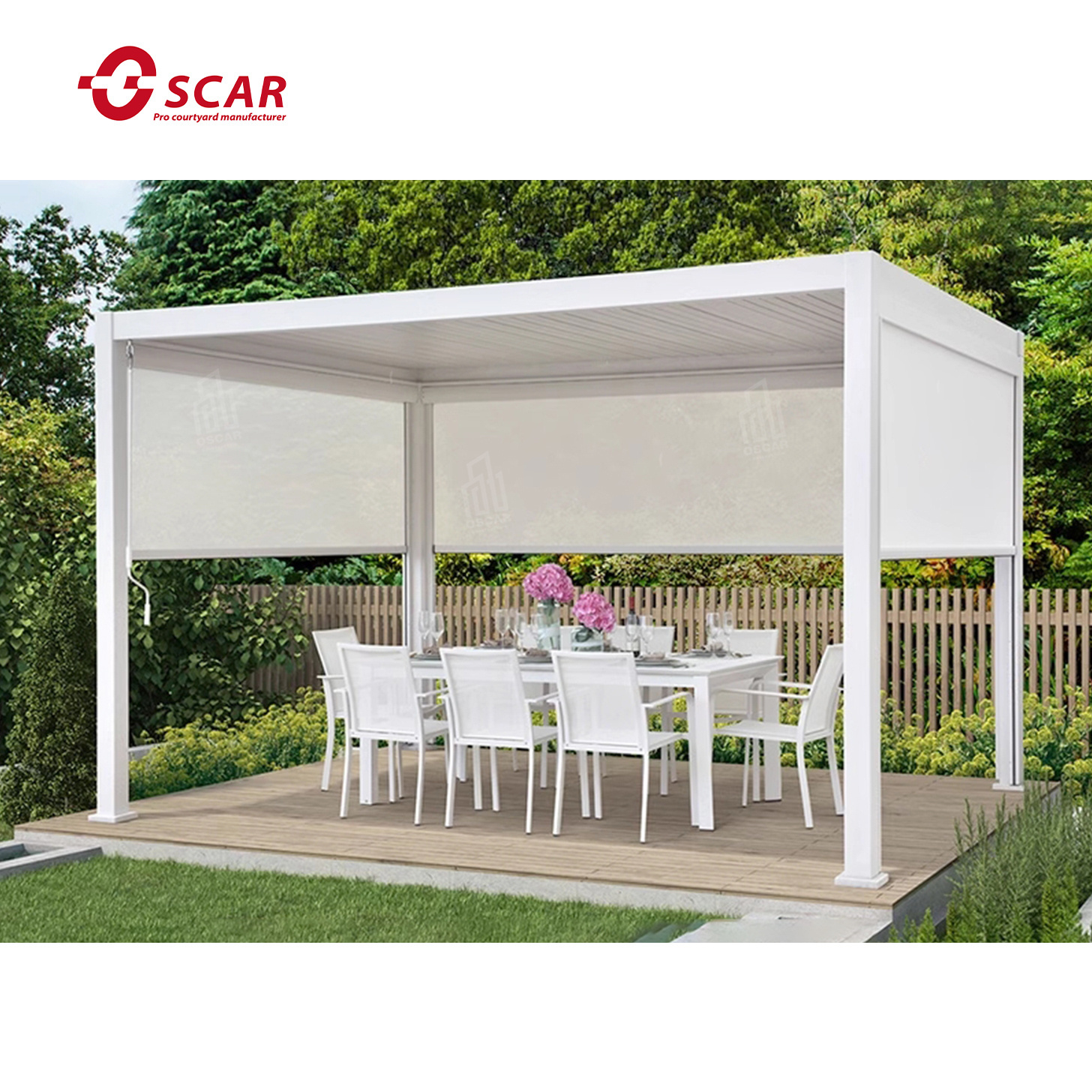 Customized Adjustable Easy Assemble Rainproof Sunshade Heavy Snow Pergola Cover Patio Outdoor Opening Gazebo