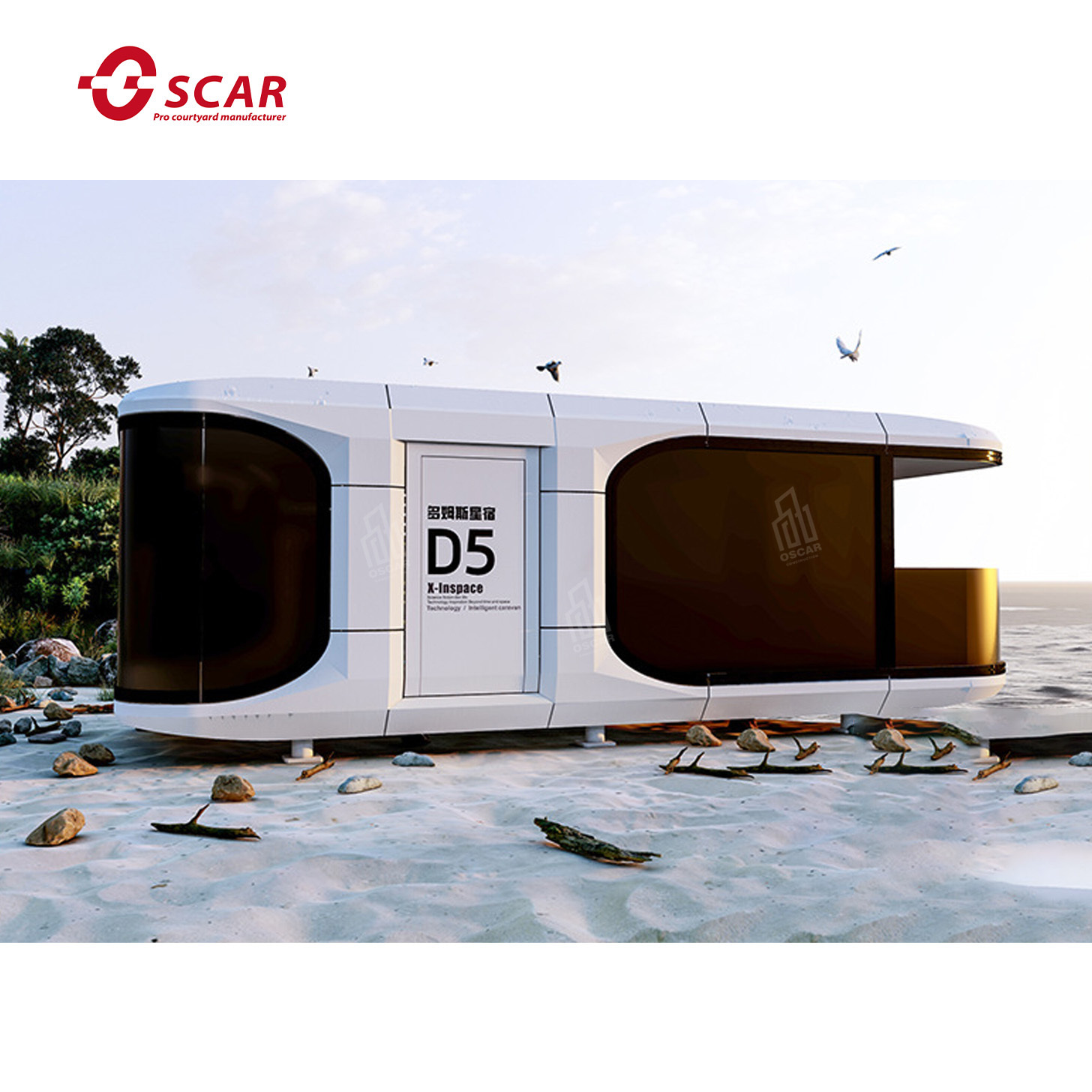 High Quality Luxury Modern Modular Apple Pod Container Houses Prefabricated Space Capsule Houses Prefab Houses Modern