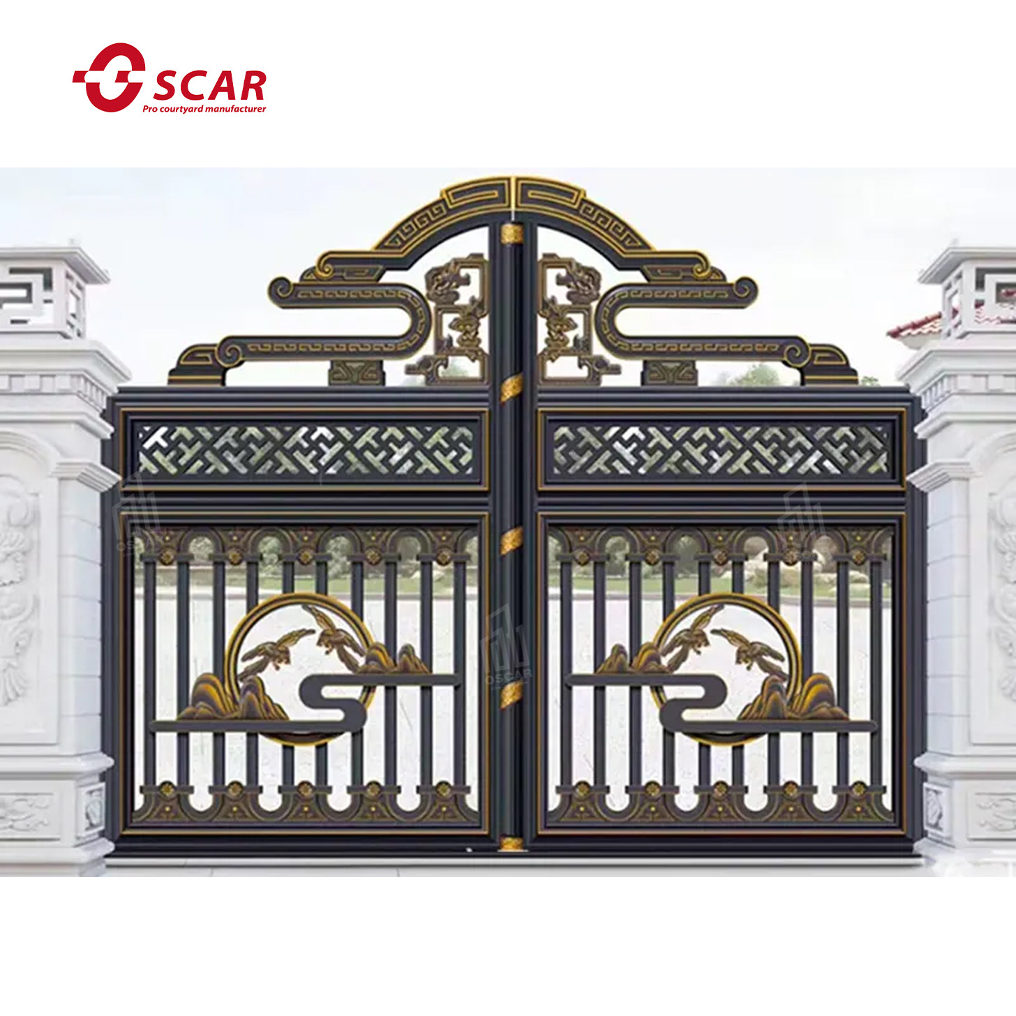 Wrought Aluminum Modern Main Gate Designs Villa Used Aluminum Swing Driveway Gates High Quality Wrought Aluminum Gate Design