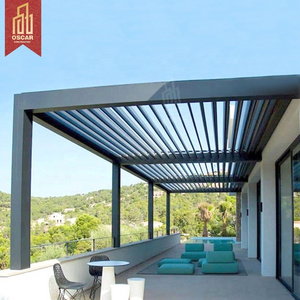 Waterproof Opening and Closed roof Motorised Aluminium louvre pergola Sun shade Blades Pergola for Garden Patio Cover