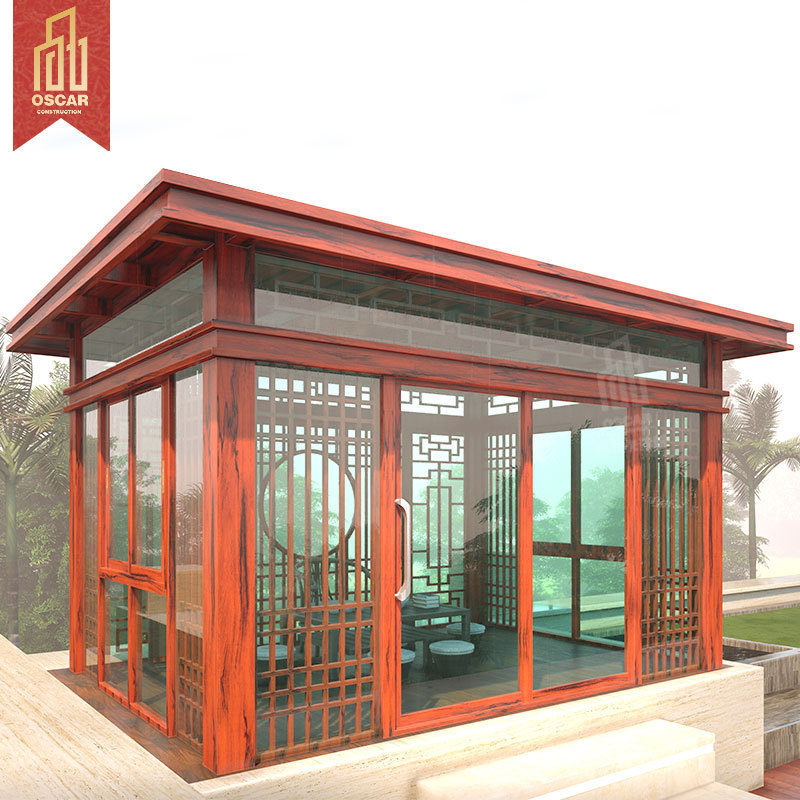 Factory Price glass pergola prefabricated aluminum tempered glass sunrooms glass houses