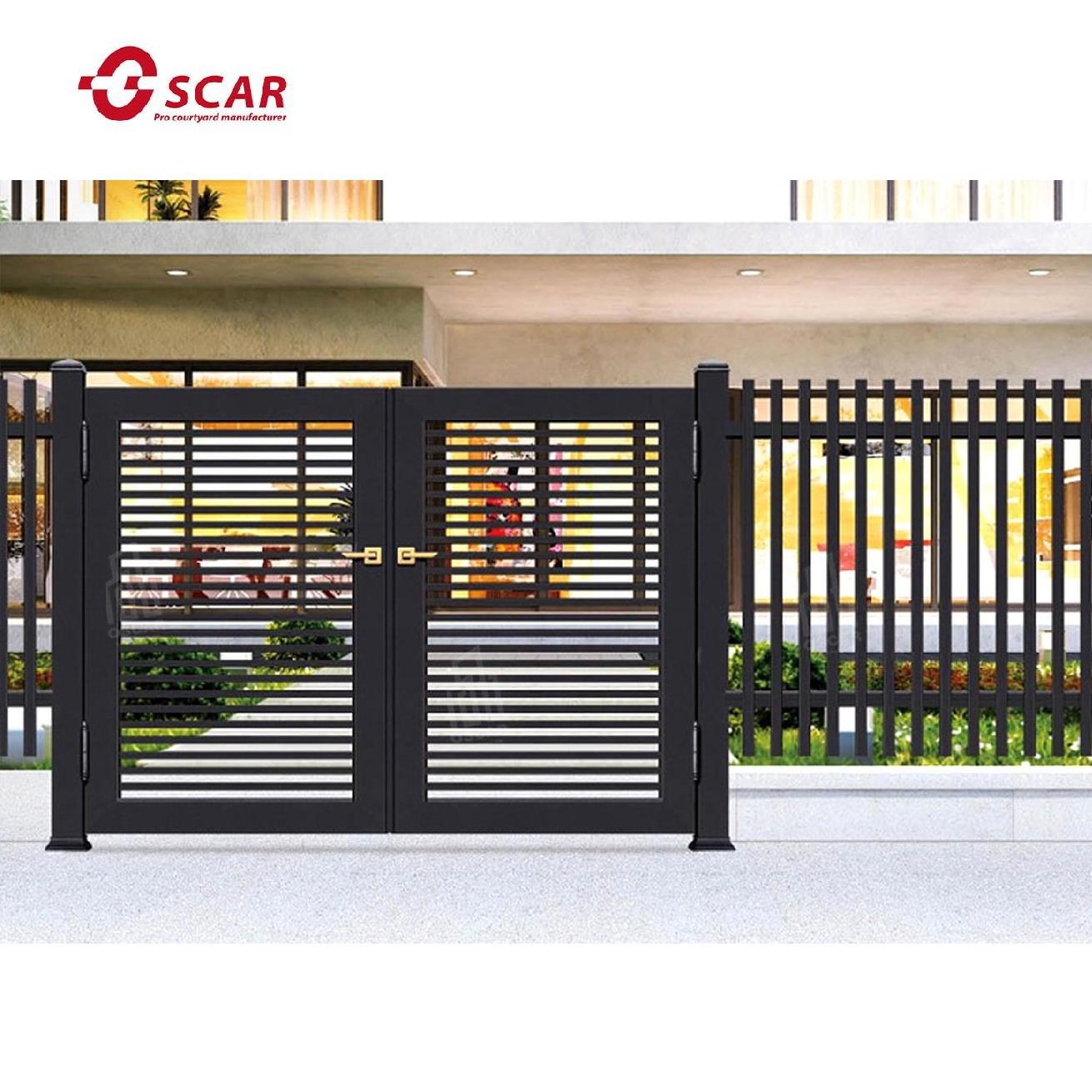 Garden House Privacy Balcony Fence Slat Wall Board Aluminum Alloy Frame Fence black aluminum fence