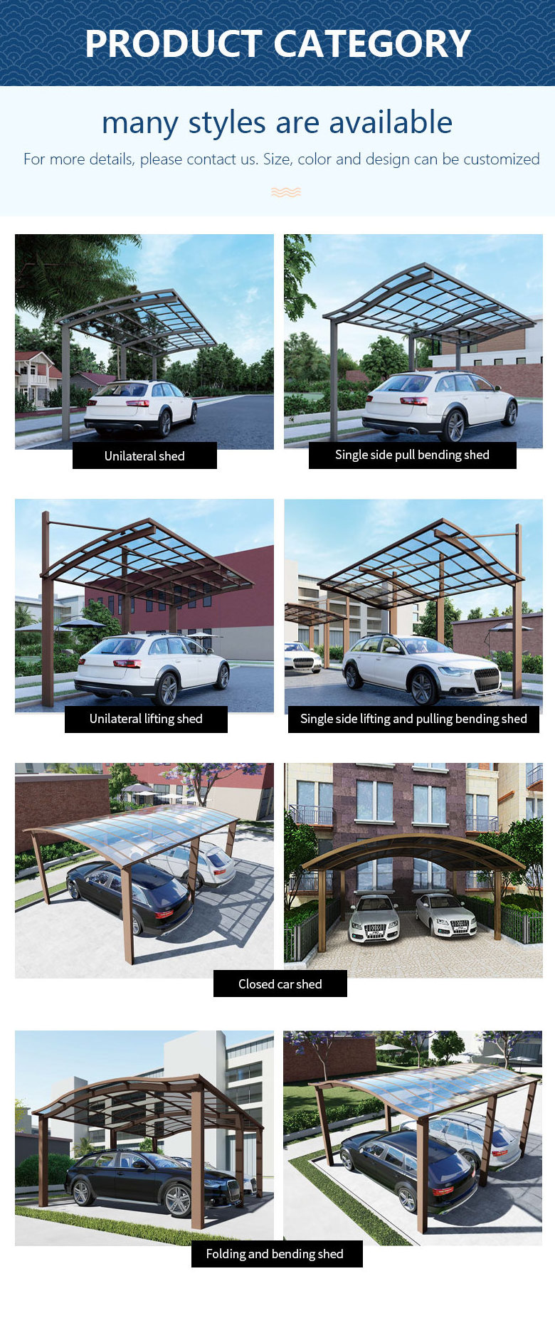 Aluminum awning car port aluminum carport canopy car parking canopy