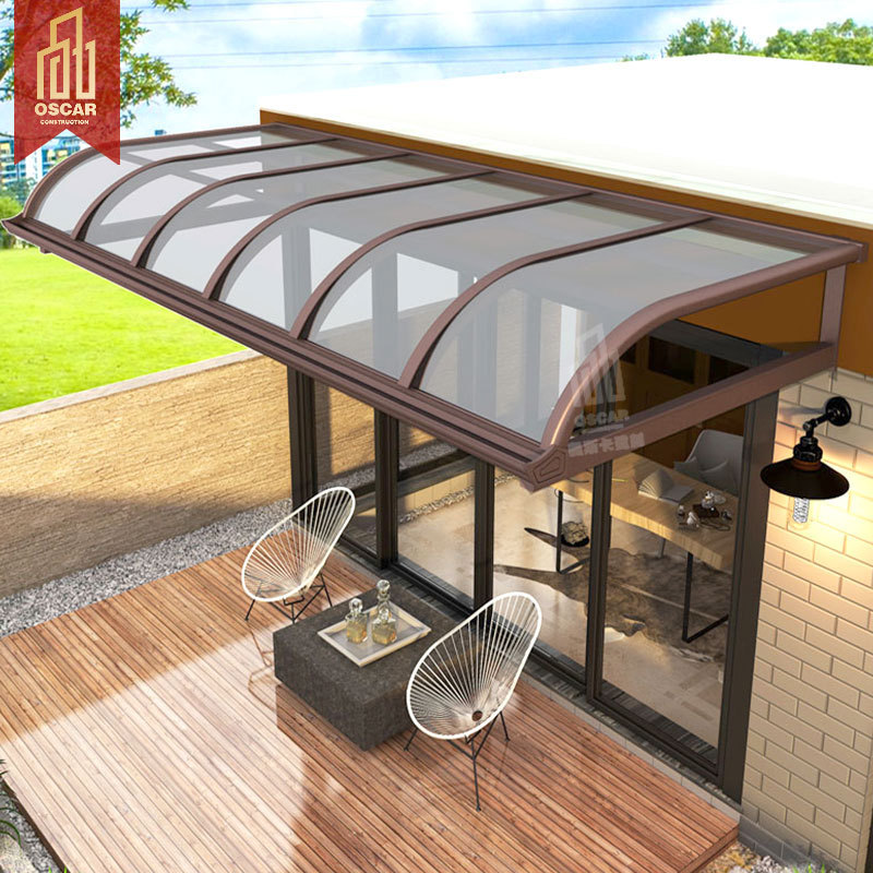 Garden Outdoor Aluminum Rainproof Polycarbonate Patio Cover With Columns Aluminum Awning Canopy