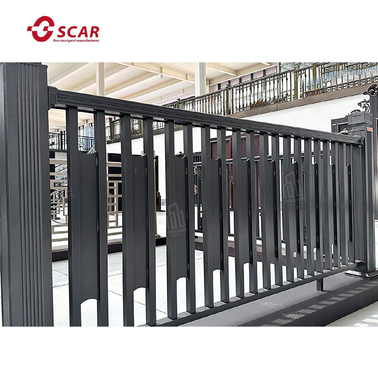 Garden House Privacy Balcony Fence Slat Wall Board Aluminum Alloy Frame Fence black aluminum fence