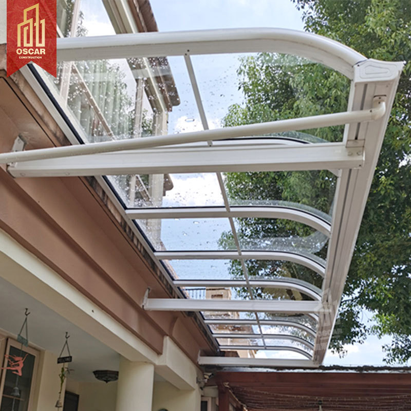 Garden Outdoor Aluminum Rainproof Polycarbonate Patio Cover With Columns Aluminum Awning Canopy