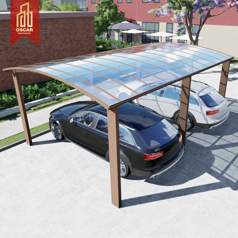 Family Use Aluminium Carport Kits Flat Roof Car Canopy Parking Shed