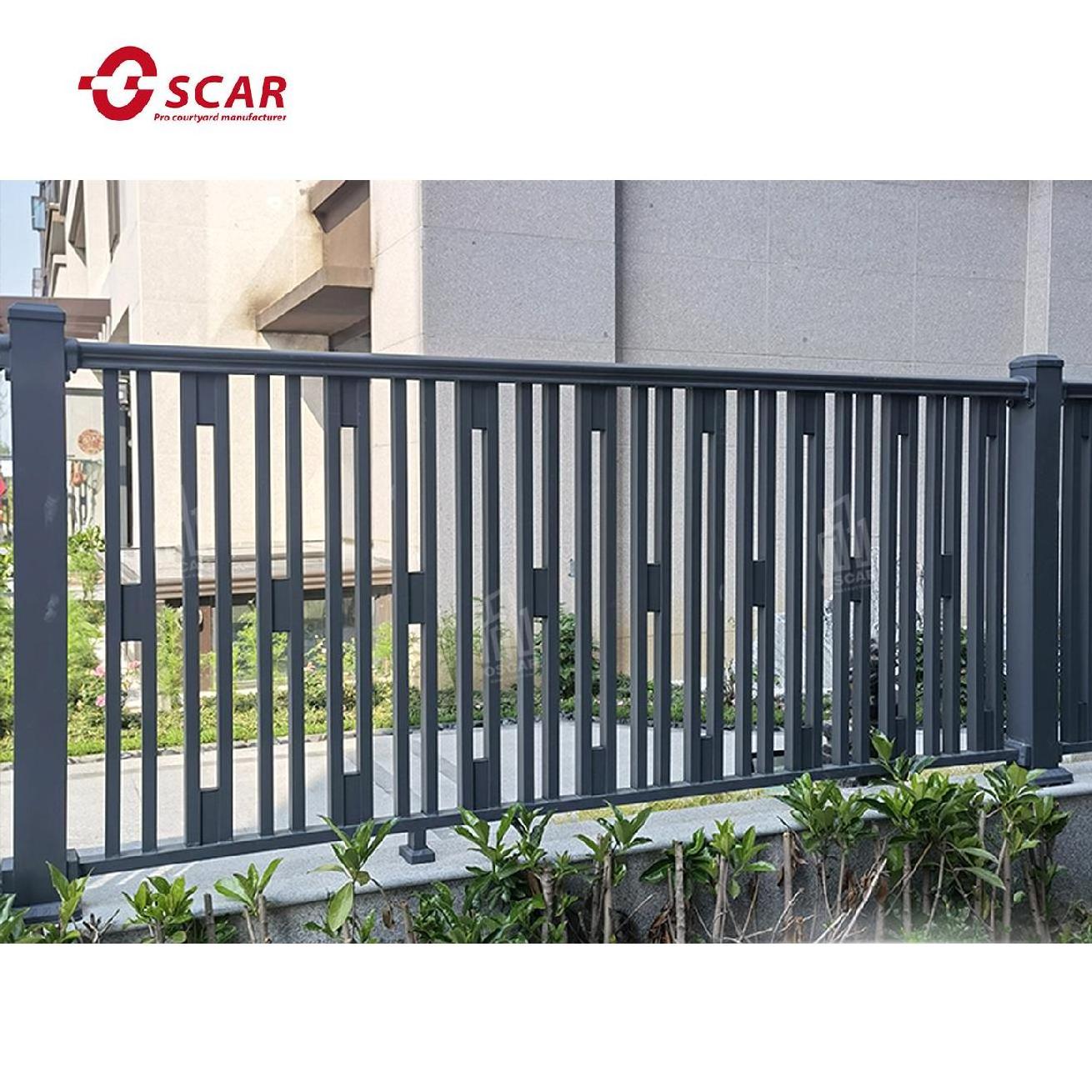 Garden House Privacy Balcony Fence Slat Wall Board Aluminum Alloy Frame Fence black aluminum fence