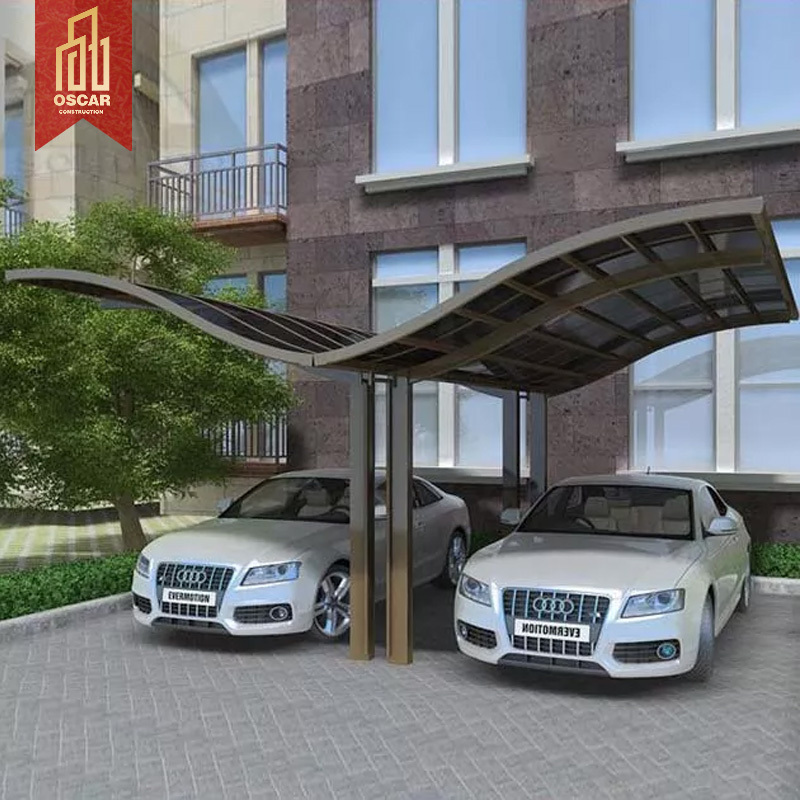 PC Car Shelter Aluminium Carport Modern Design Canopy Parking Carport free standing aluminum carport