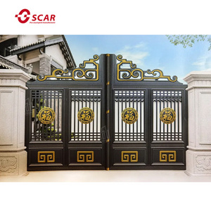 Wrought Aluminum Modern Main Gate Designs Villa Used Aluminum Swing Driveway Gates High Quality Wrought Aluminum Gate Design