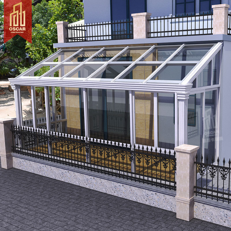 Factory Price glass pergola prefabricated aluminum tempered glass sunrooms glass houses