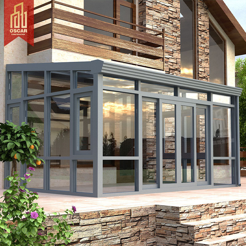 Factory Price glass pergola prefabricated aluminum tempered glass sunrooms glass houses