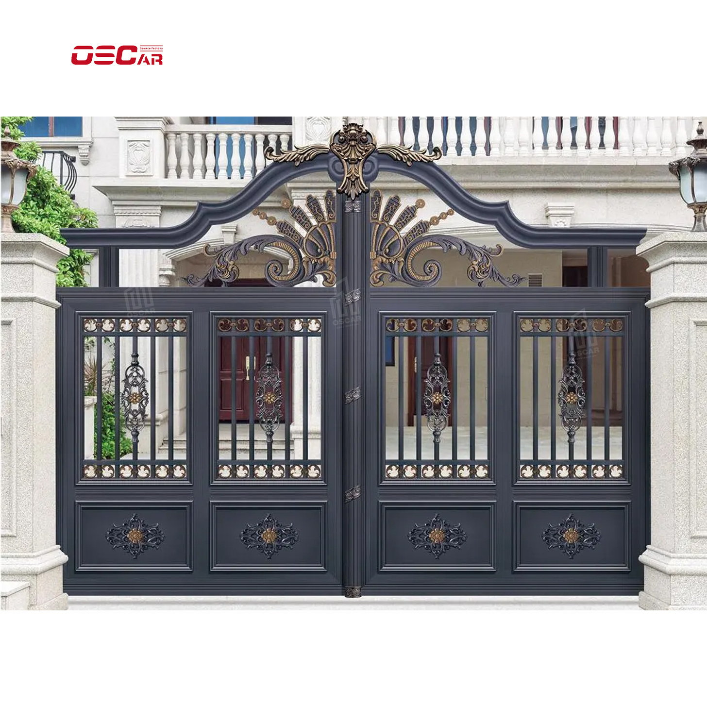 China Made Aluminum slat fence Retractable Mechanical System Design Aluminum Front Door Security Gate