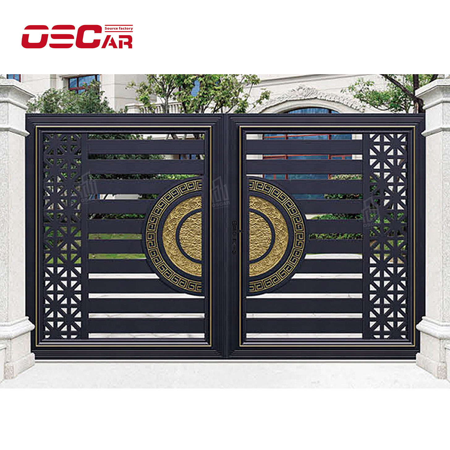 Modern customized main aluminium front design home gates luxury metal sliding gate