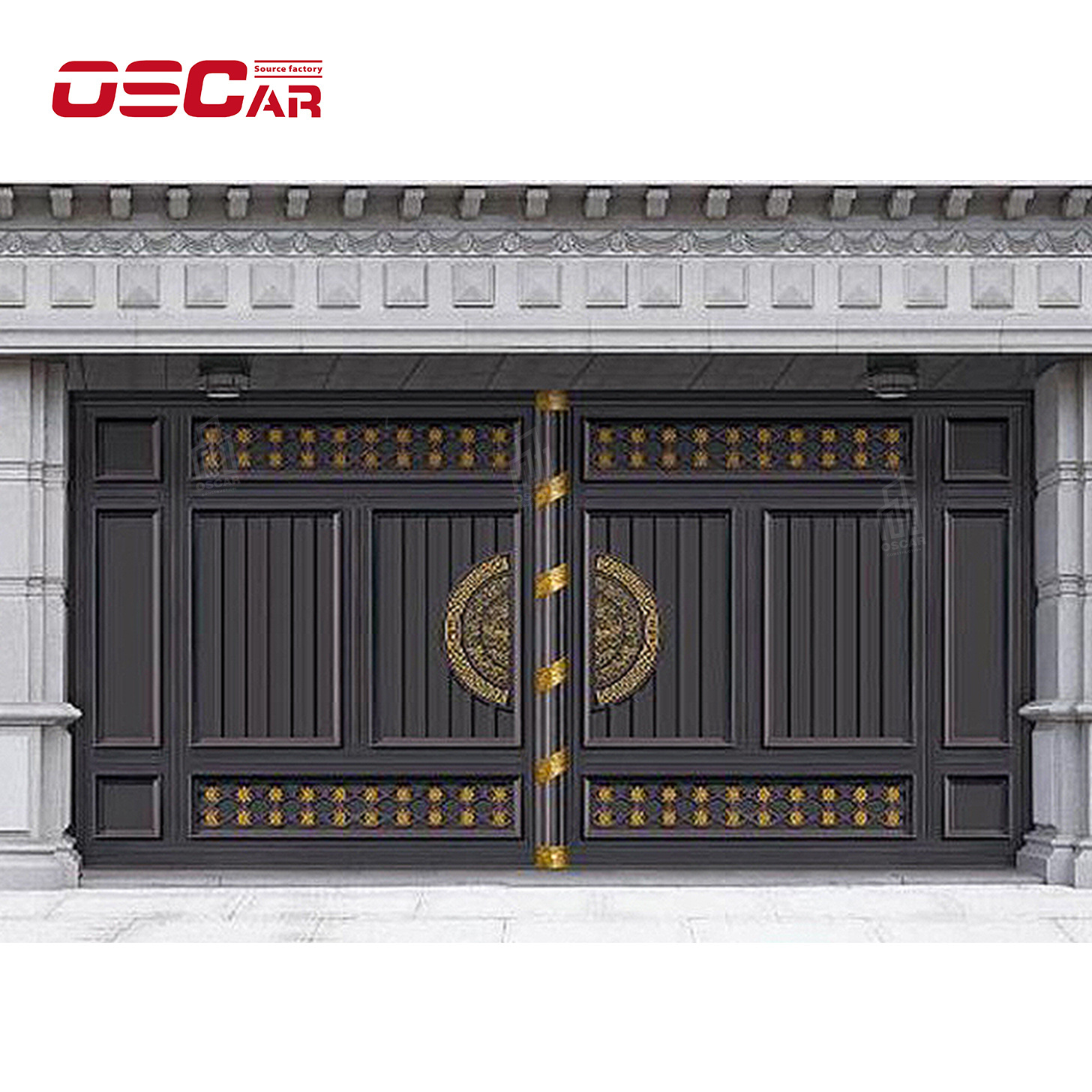 Modern customized main aluminium front design home gates luxury metal sliding gate