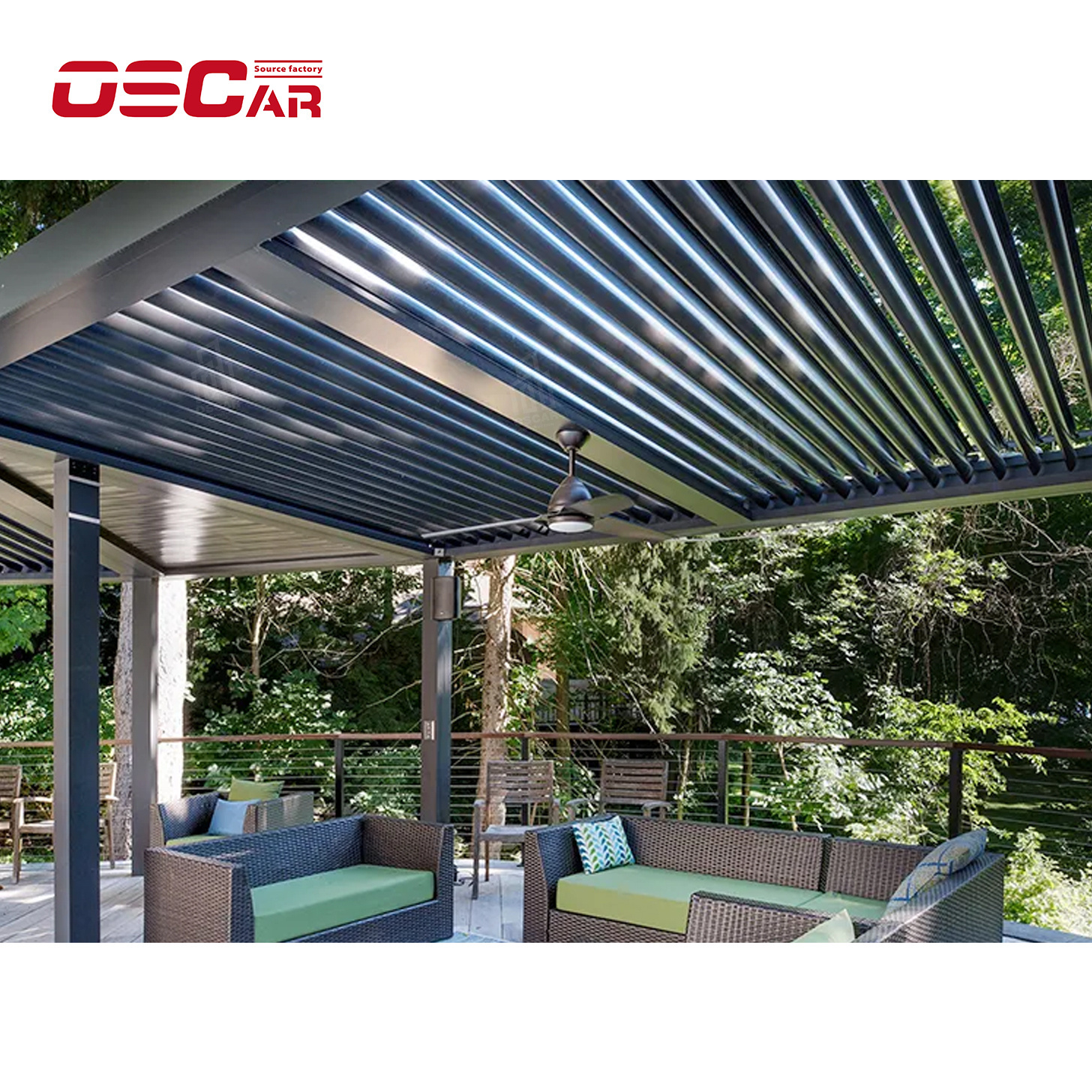 factory price Install Easily Pergola With Sun Screen Outdoor Gazebo garden bioclimate Aluminum material customized