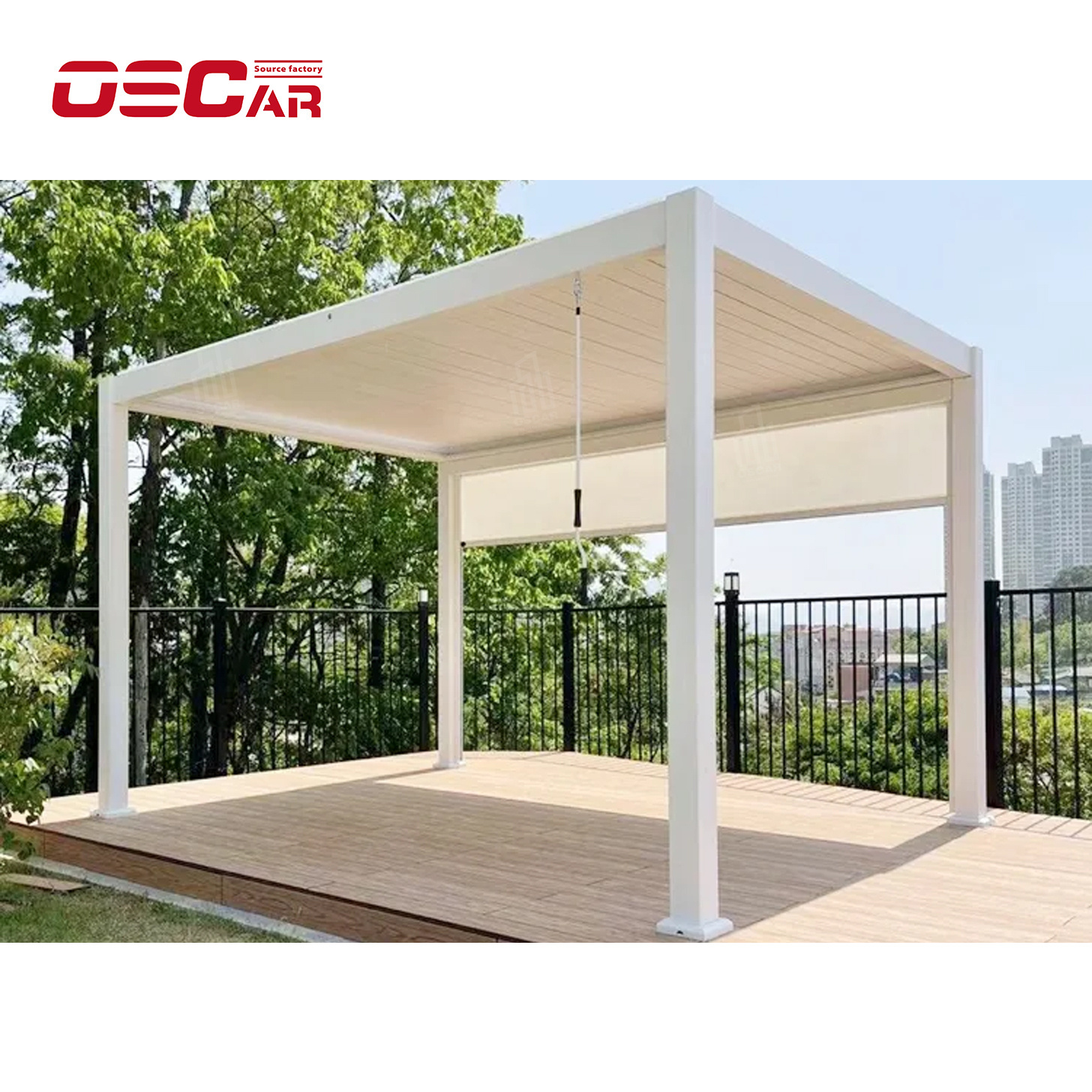 factory price Install Easily Pergola With Sun Screen Outdoor Gazebo garden bioclimate Aluminum material customized