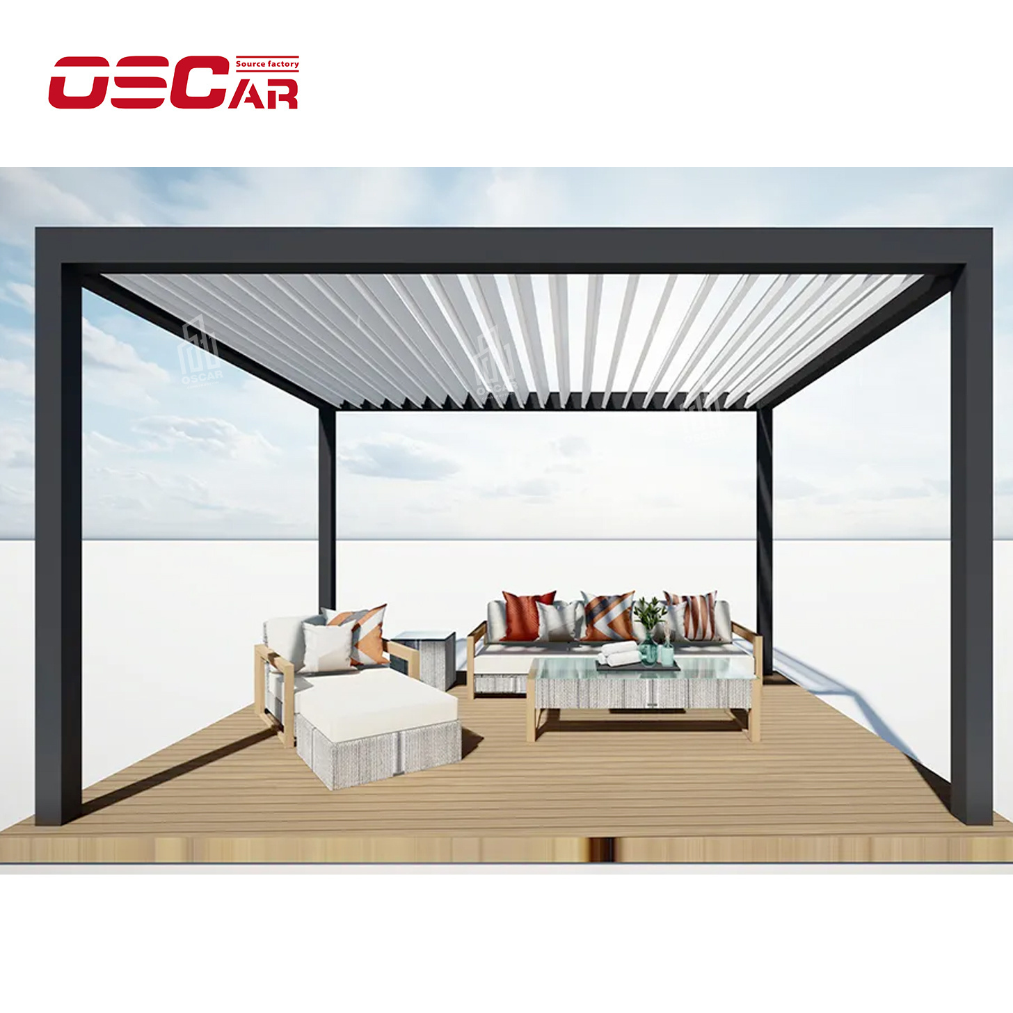 3x3 3x4 4x4 6x4 m OEM Factory Modern Outdoor Bioclimatic Pergola Aluminum Louver Pergola Gazebi Gazebo leaf gazebo