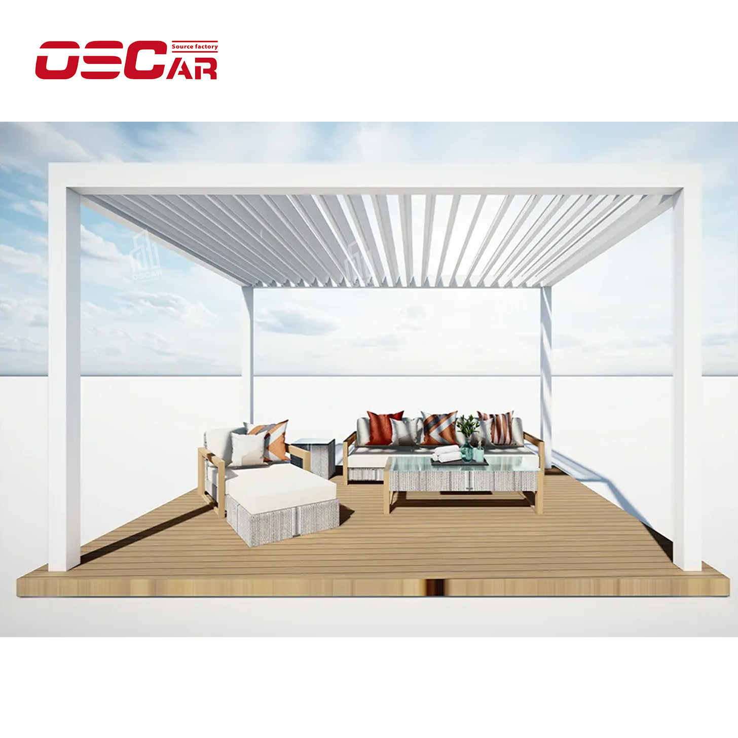 3x3 3x4 4x4 6x4 m OEM Factory Modern Outdoor Bioclimatic Pergola Aluminum Louver Pergola Gazebi Gazebo leaf gazebo