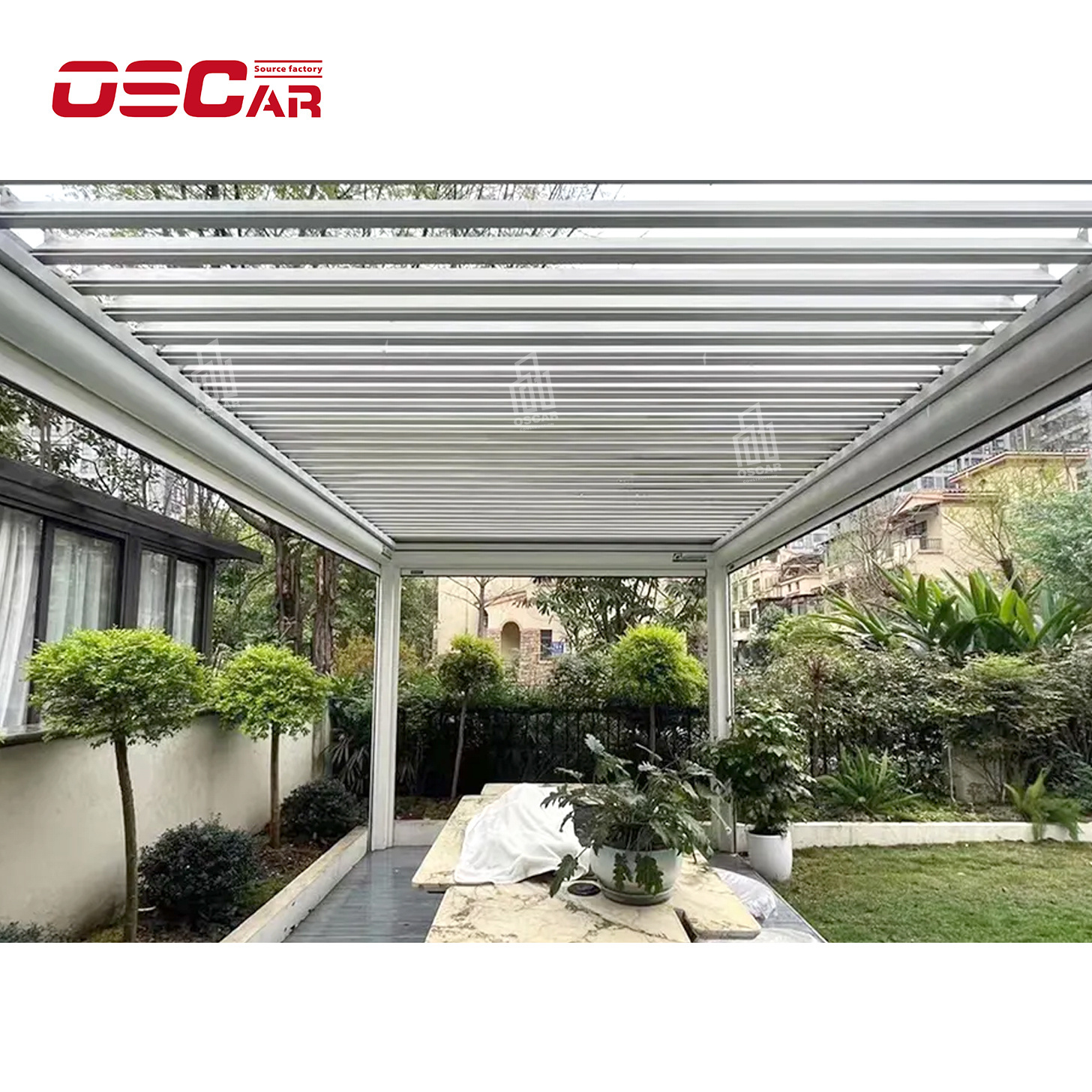 3x3 3x4 4x4 6x4 m OEM Factory Modern Outdoor Bioclimatic Pergola Aluminum Louver Pergola Gazebi Gazebo leaf gazebo