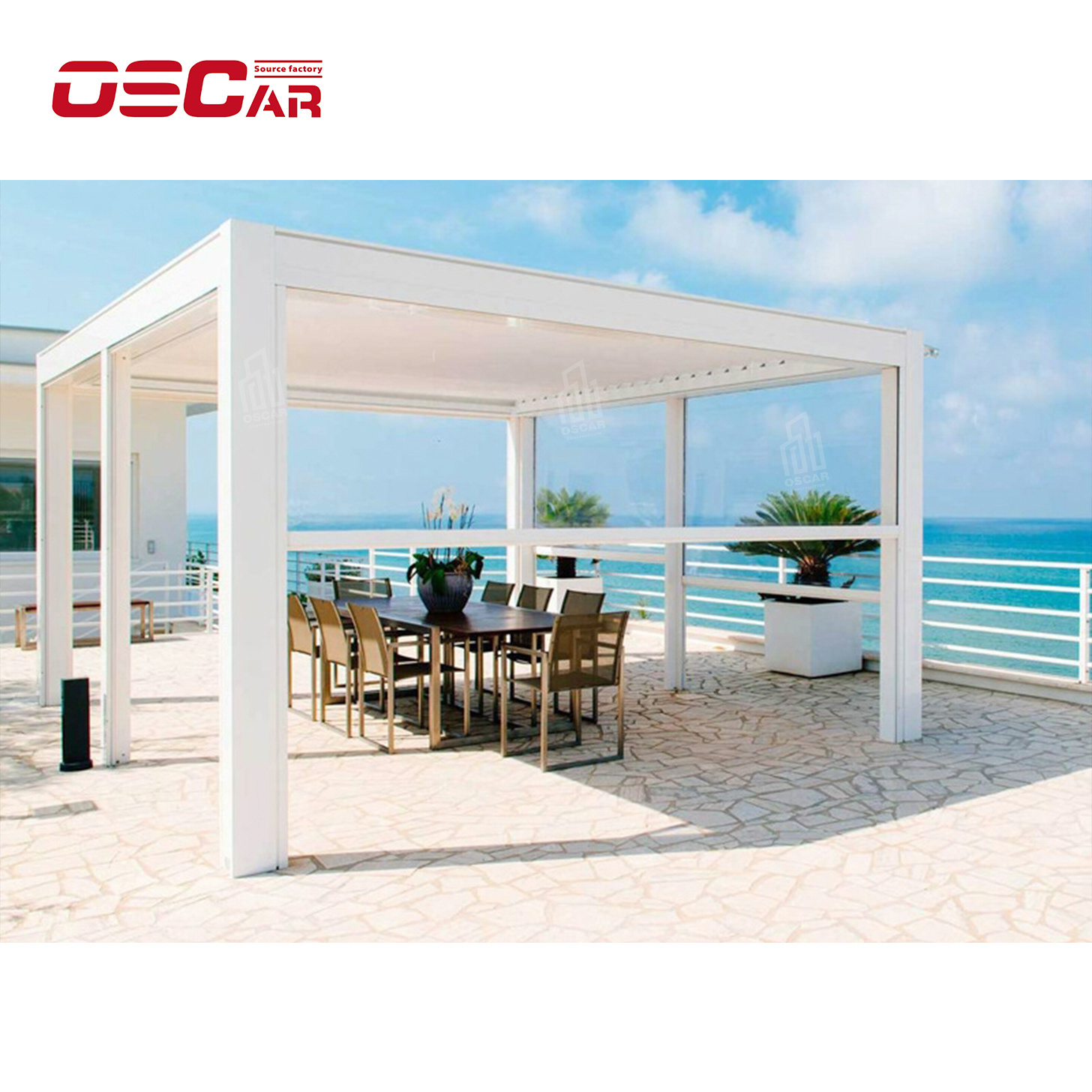 Modern Design Customized Outdoor Waterproof Patio Special Sunshade Electric Gazebo Aluminium Pergola wpc pergola