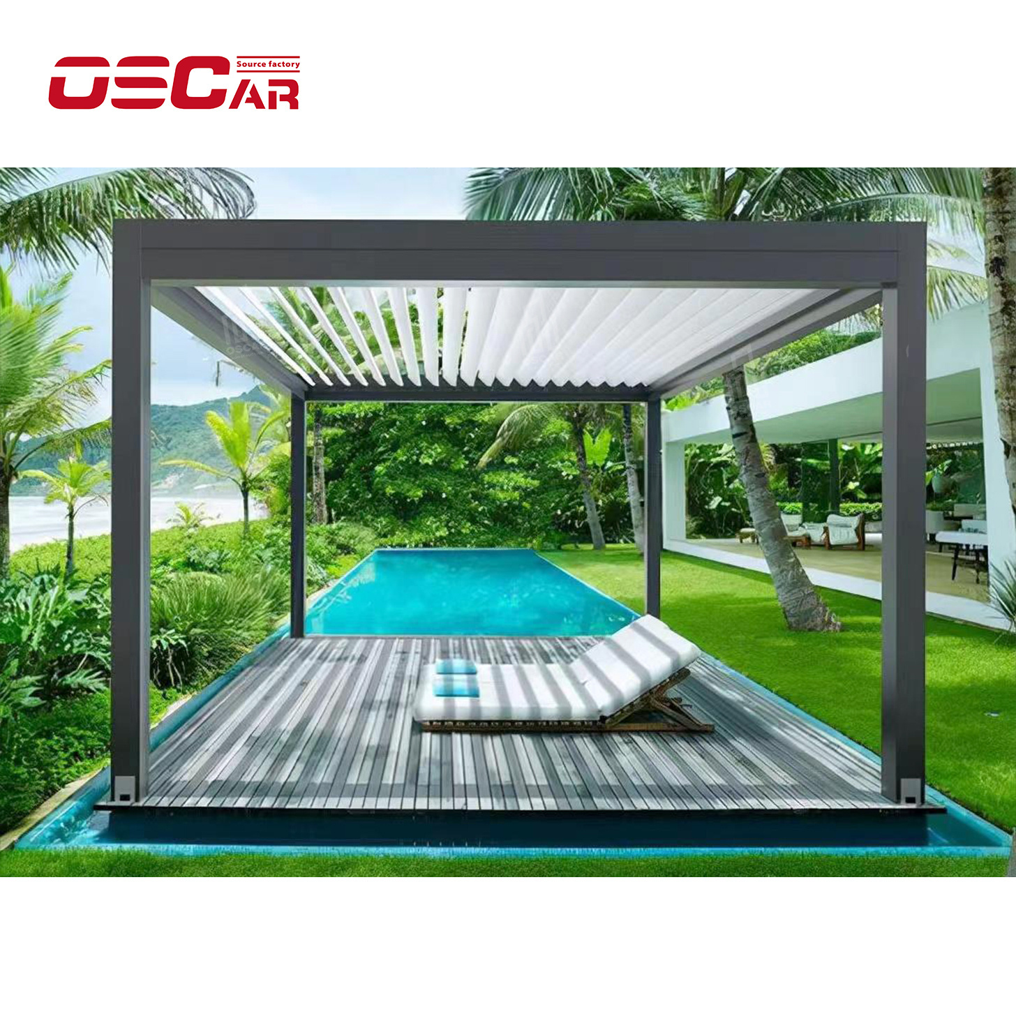 Modern Customized Adjustable Louvered Roof Waterproof Motorized Aluminum Waterproof Pergola Gazebo polycarbonate roof gazebo