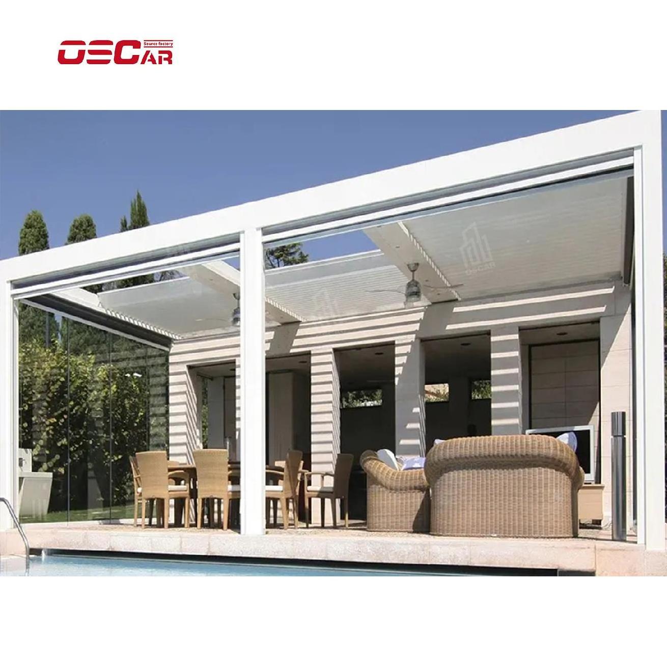 Most Popular Modern Patio Pergola Gazebo 10x13 Ft. Aluminum Adjustable Outdoor Louvered Pergola With Curtains And Netting