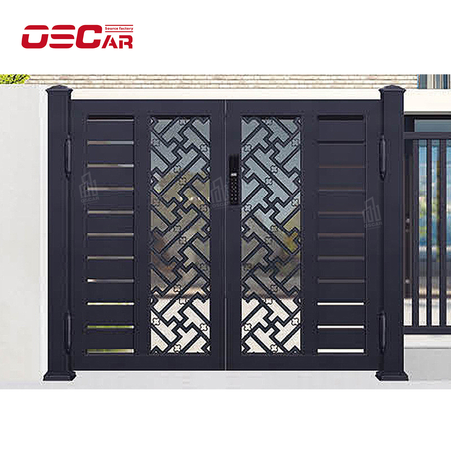 Modern customized main aluminium front design home gates luxury metal sliding gate