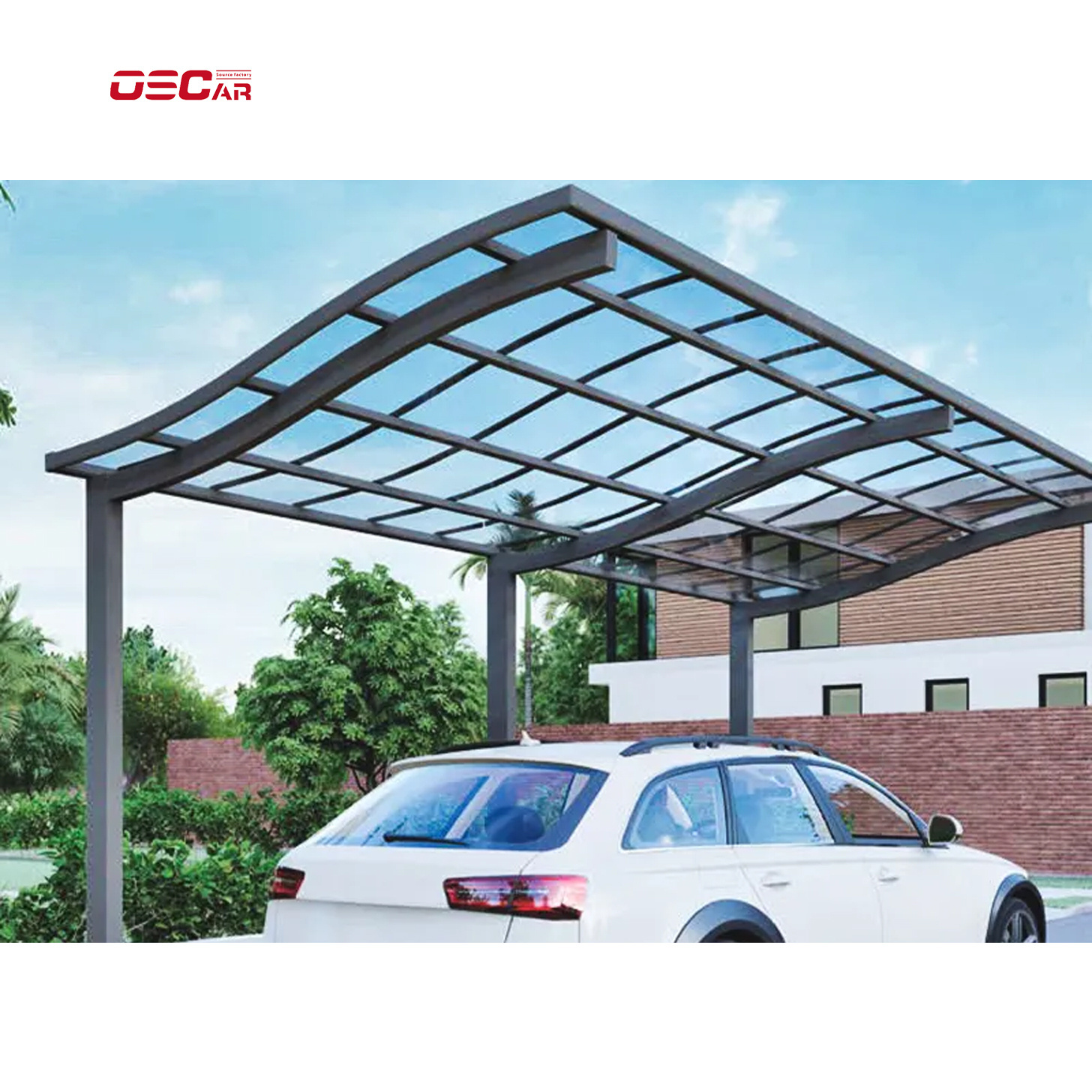 Most popular Portable easy installation aluminum polycarbonate carport for private car aluminum carport panels