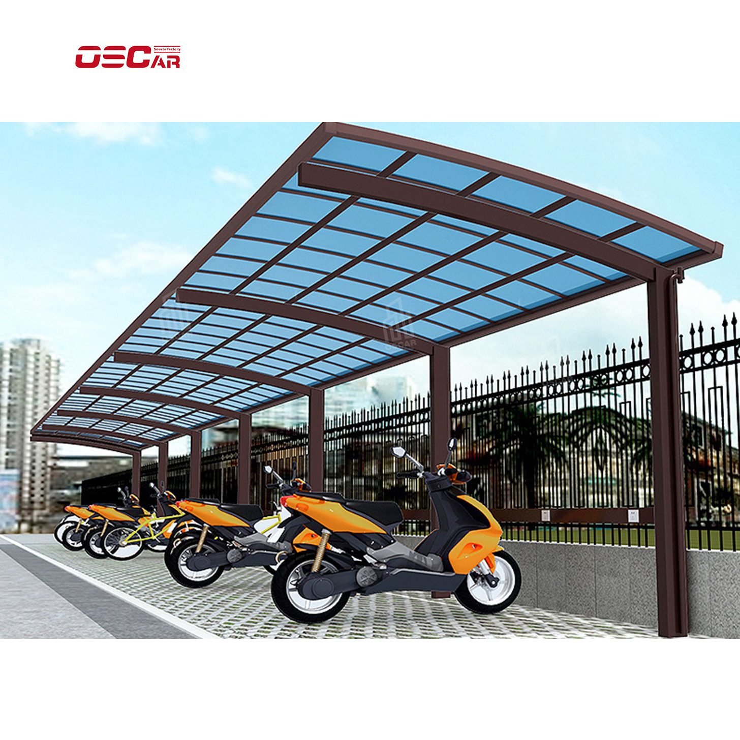 Customized prefab aluminum steel metal car port shade outdoor easy use car wash parking garage port canopy tent shelter cover