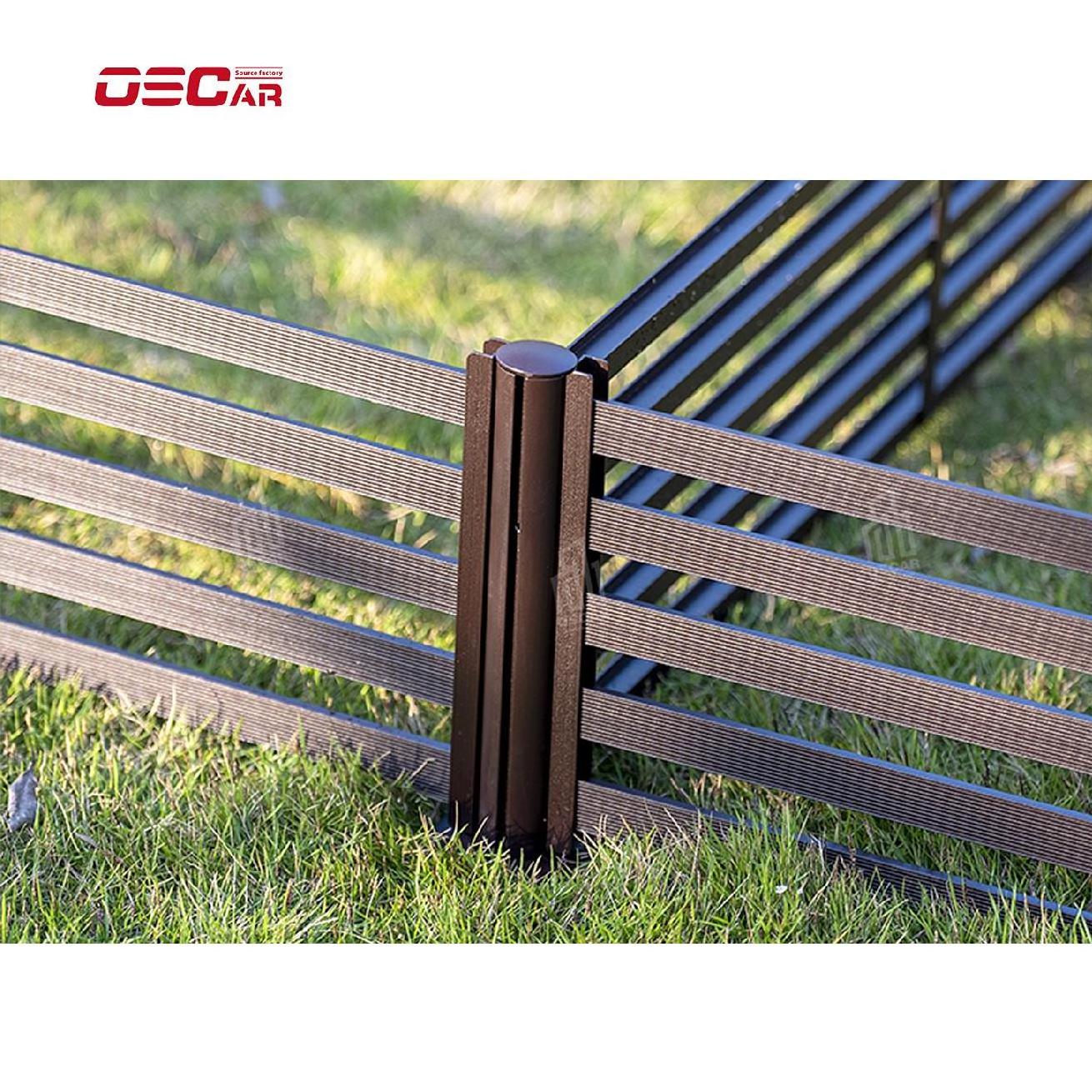 Fence Easily Assembled Eco-friendly Extrusion Composite Outdoor Black Garden Privacy Fence Co-extrusion Wpc Composite Fence Pane