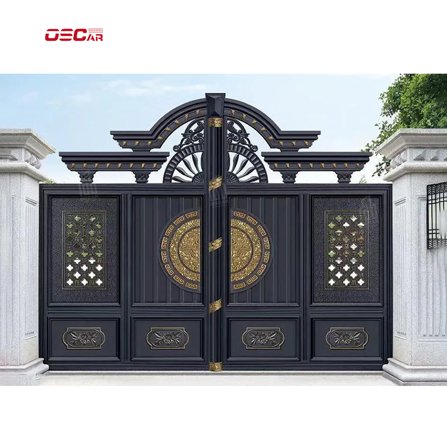 RTS-Iron Gate Designs Simple Exterior Gate Door Modern Front Single Main Door Exterior Metal Wrought Iron Fancy Gates