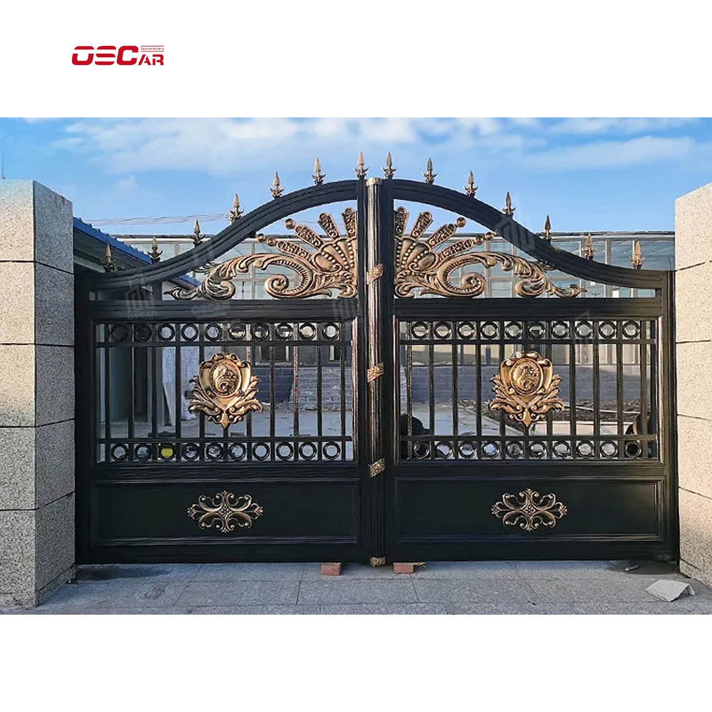 Wrought Fancy Gates Models Rts-exterior Metal for Garden Main Gate Designs Iron Wooden Box Aluminum Powder Coating Residential