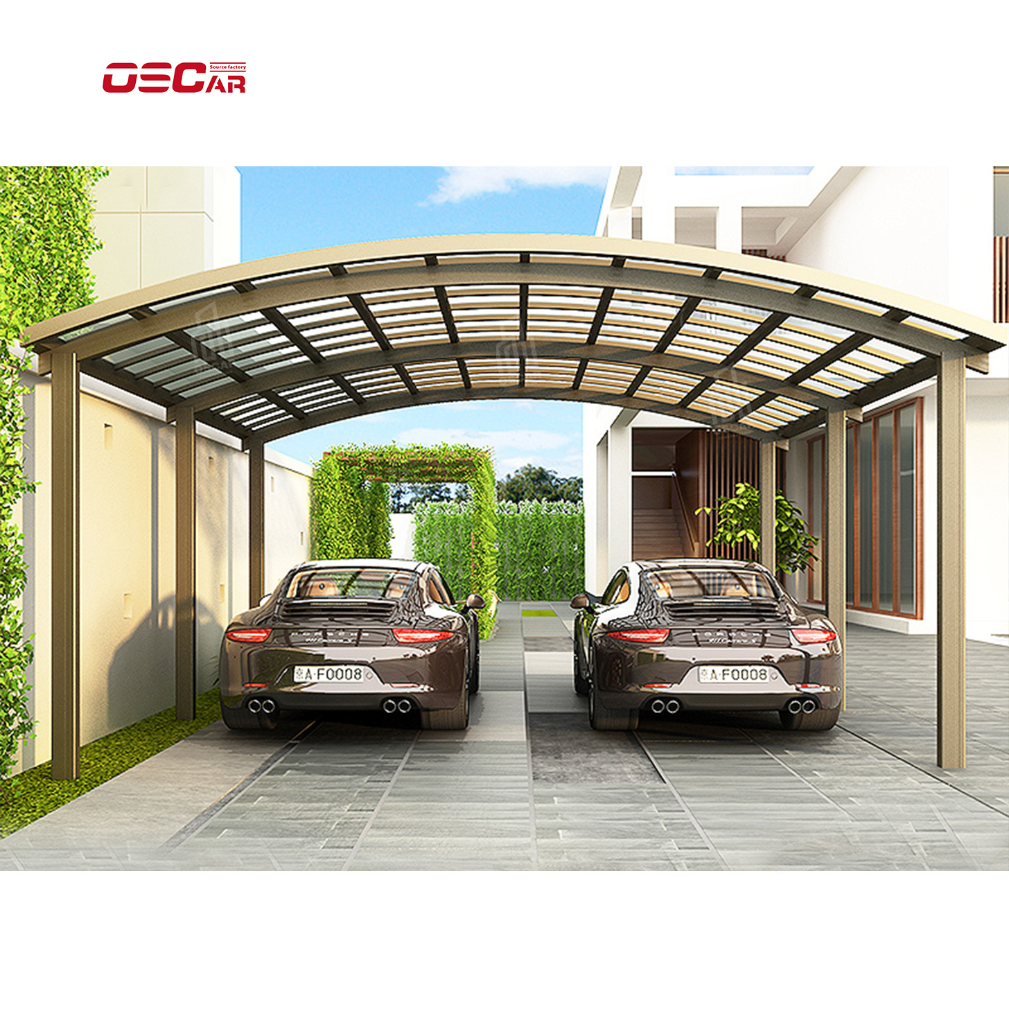 Customized prefab aluminum steel metal car port shade outdoor easy use car wash parking garage port canopy tent shelter cover