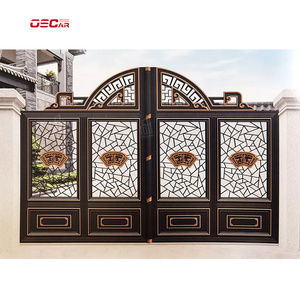 New design welding roller house aluminum courtyard villa main gate customized sliding gate main iron gate