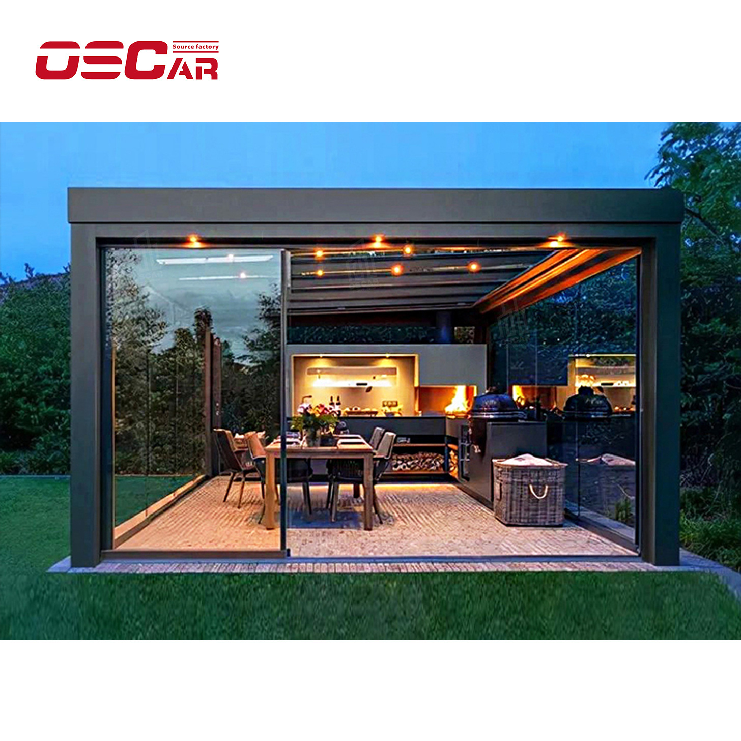 The Best and Cheapest electric sliding backyard customized colors pergolas With Long-term Service pergola curtains