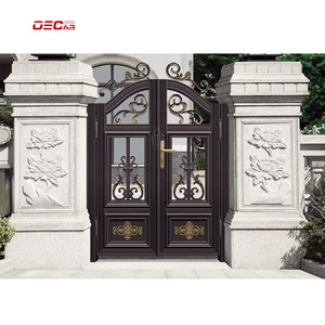 China Made Aluminum slat fence Retractable Mechanical System Design Aluminum Front Door Security Gate