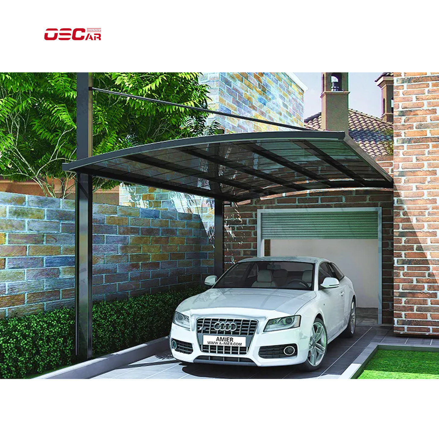 Most popular Portable easy installation aluminum polycarbonate carport for private car aluminum carport panels