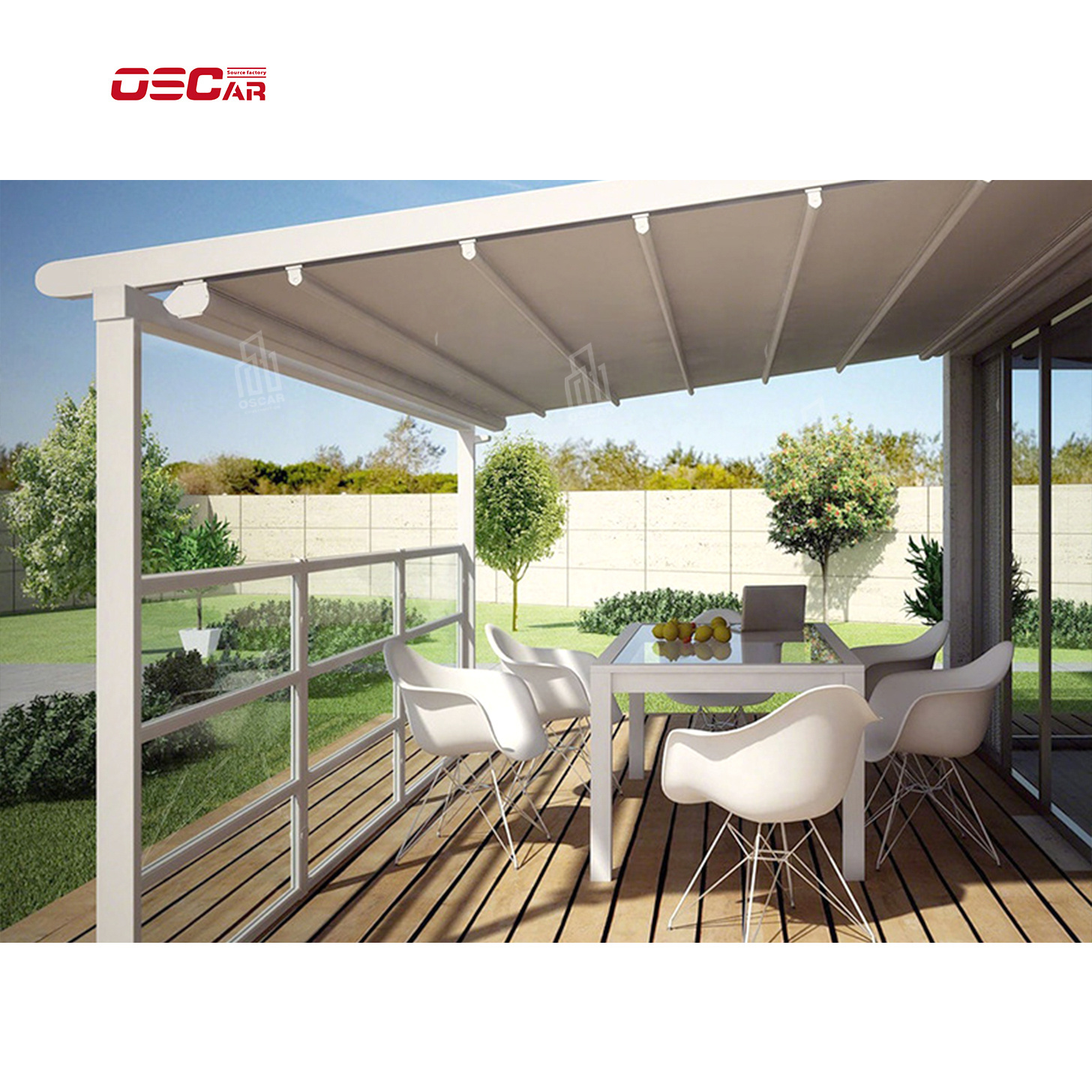 Hot sell Awning outdoor waterproof pergola for modern Villa with retractable gazebo aluminum pergola