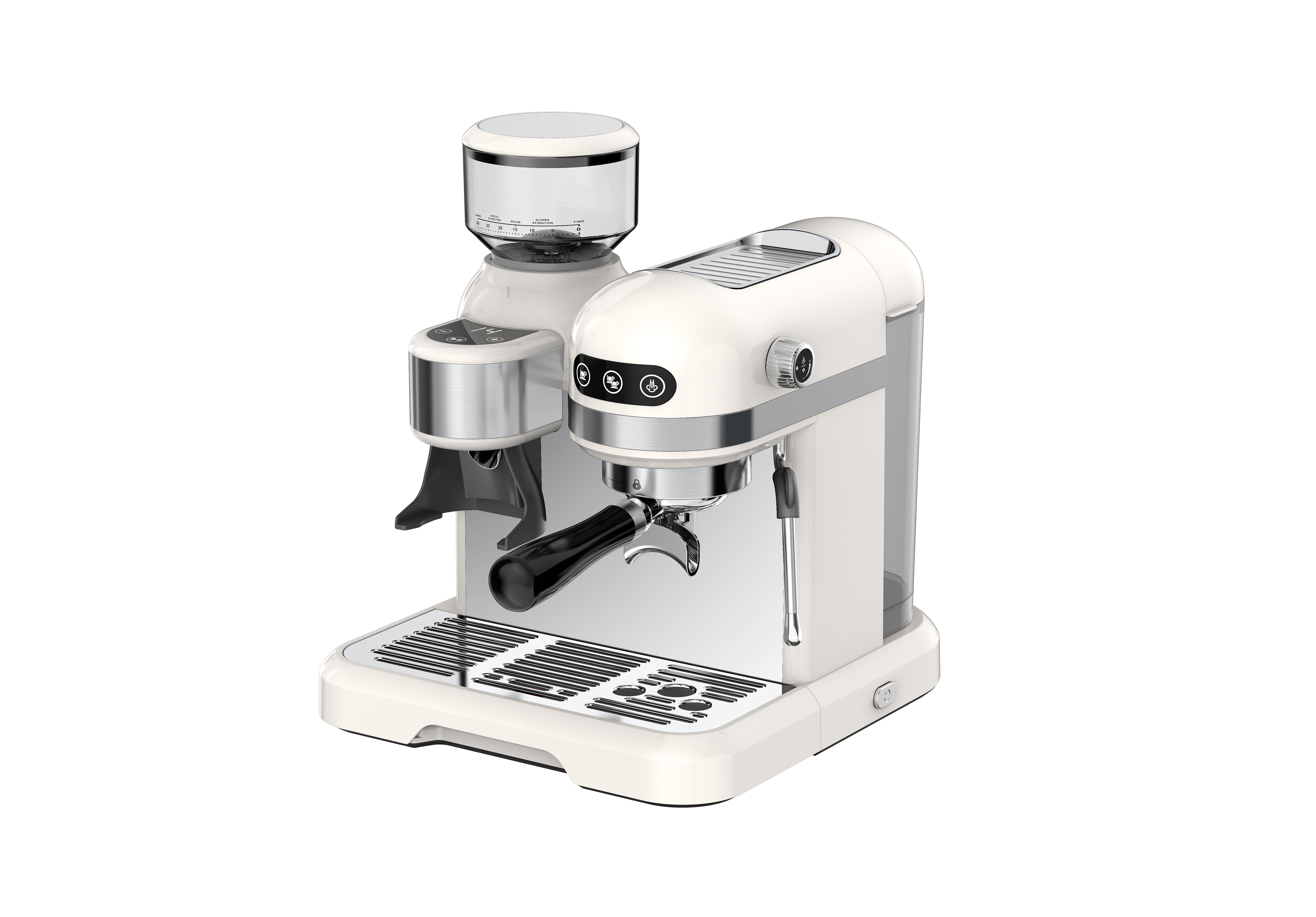 full automatic espresso machine 20 bar, built-in bean grinder, coffee maker with milk frother steam wand