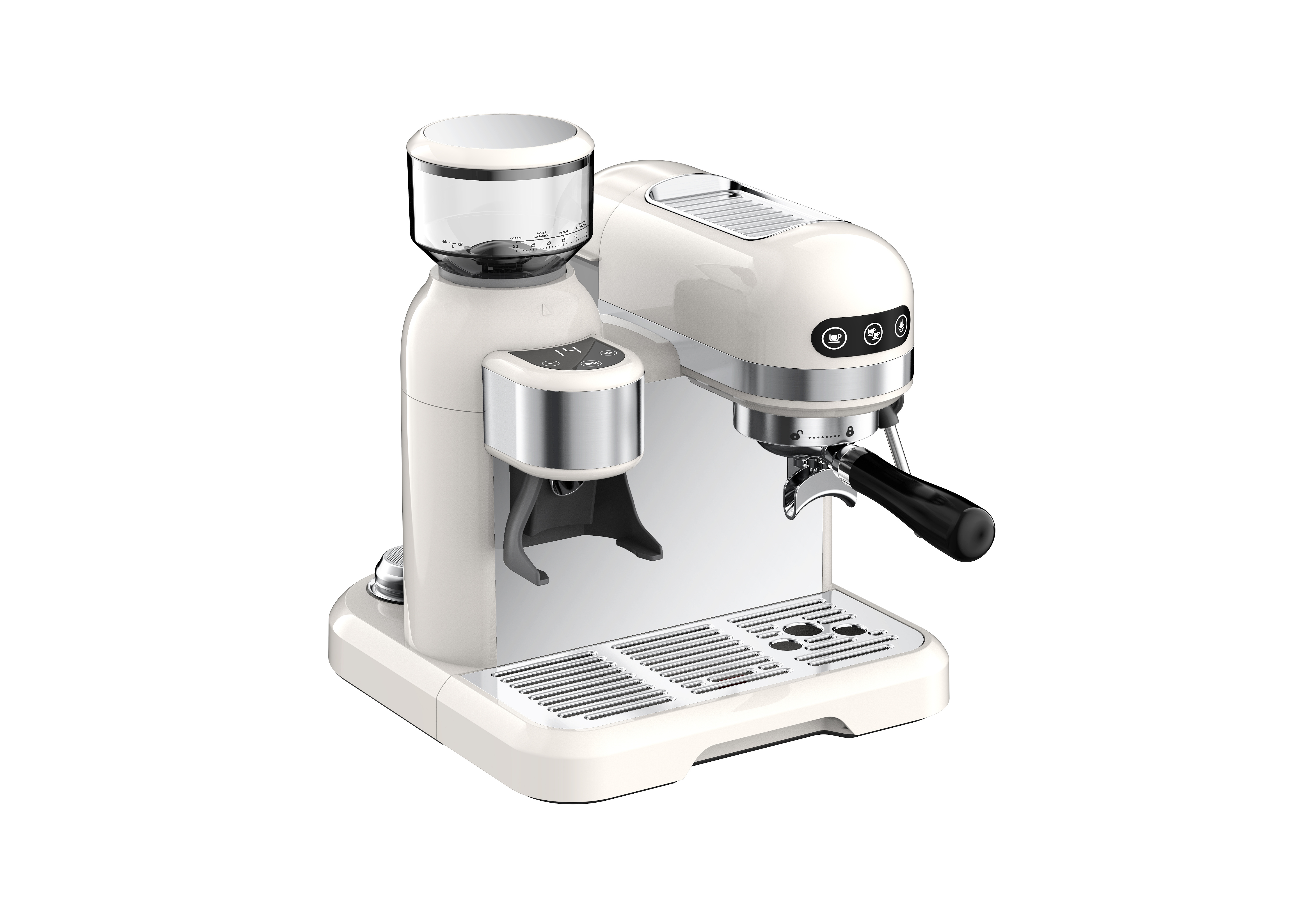 full automatic espresso machine 20 bar, built-in bean grinder, coffee maker with milk frother steam wand