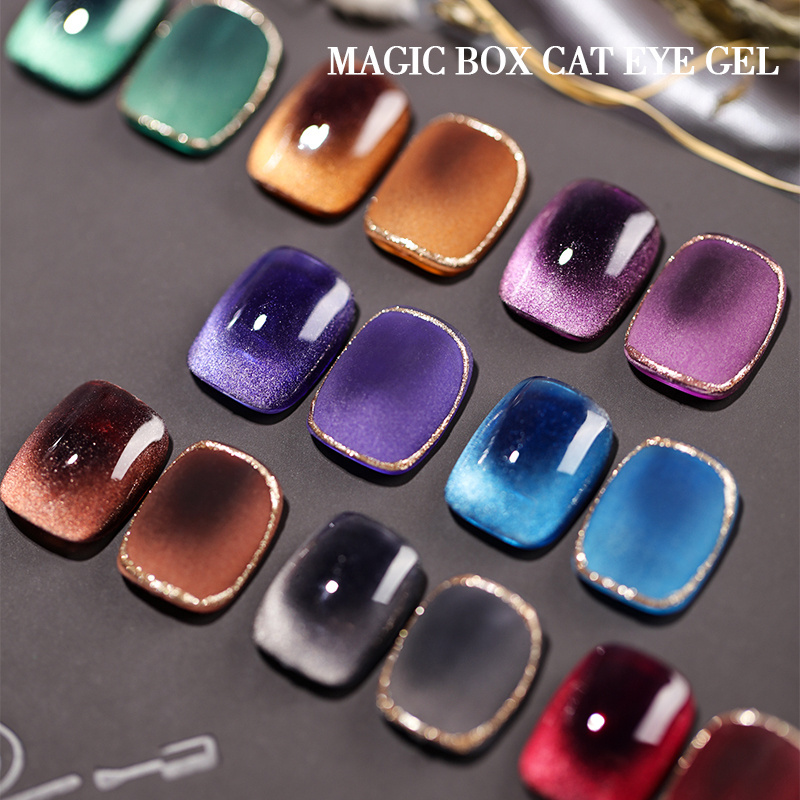 Oxxi Magic Box Cat Eye Gel Laser Color Light Nail Polish Glue 8 Colors Glitter UV Gel Nail Polish Set Salon Gel Customization