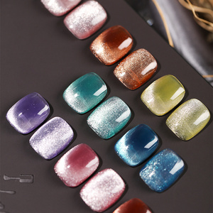 oxxi High Quality Reflective 3D Art Cat Eye Glue Gel Nail Polish Proficional Polymer Charms 8 Colors Finger Nails Gel