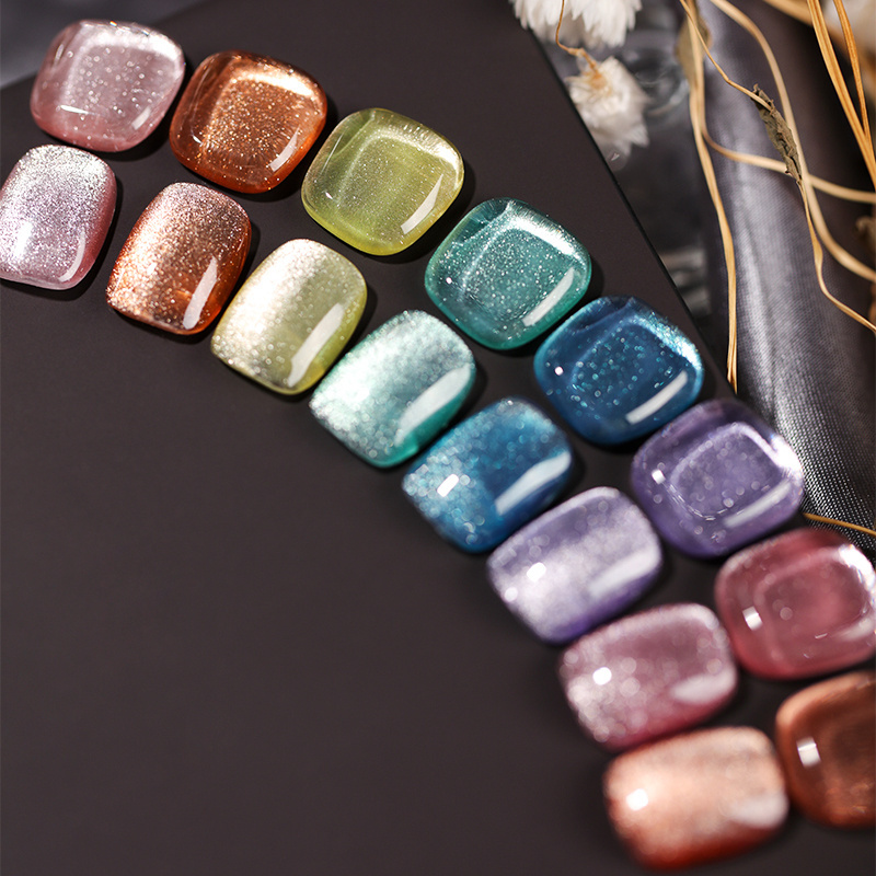 oxxi High Quality Reflective 3D Art Cat Eye Glue Gel Nail Polish Proficional Polymer Charms 8 Colors Finger Nails Gel