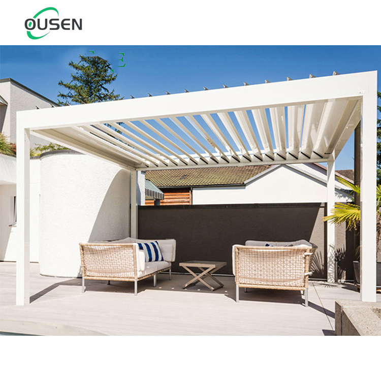 aluminum profile frame louver roof gazebo outdoor pergolas 3m x 6m rectangular automated shade