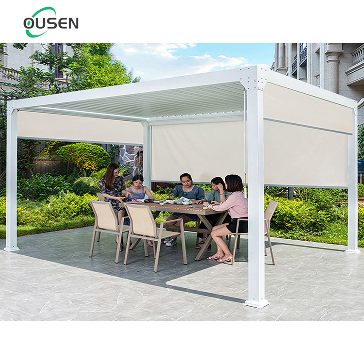 aluminum profile frame louver roof gazebo outdoor pergolas 3m x 6m rectangular automated shade