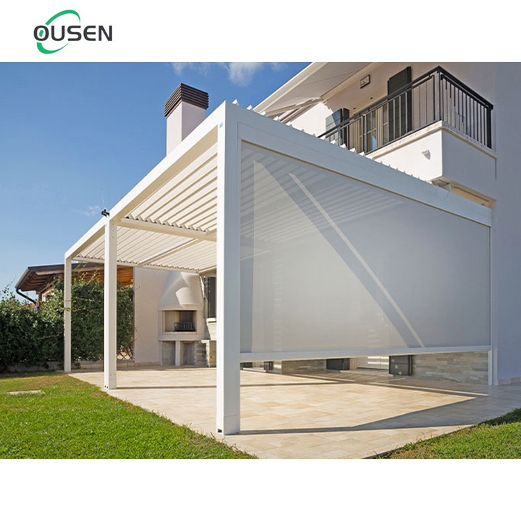 aluminum profile frame louver roof gazebo outdoor pergolas 3m x 6m rectangular automated shade