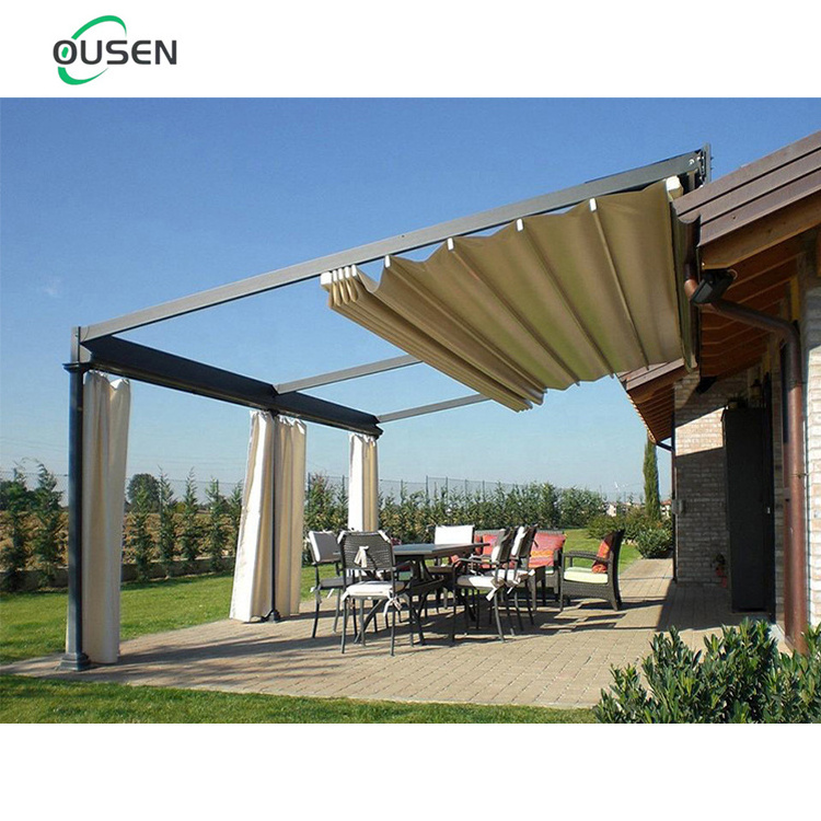 chinese 4x3 roof garden retractable system awning gazebo restaurant pergola aluminium tent out door building materials